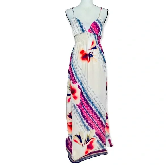 chinese dress ladies Vintage 1960s Lord and Taylor Tea House Silk Maxi Dress Sz L